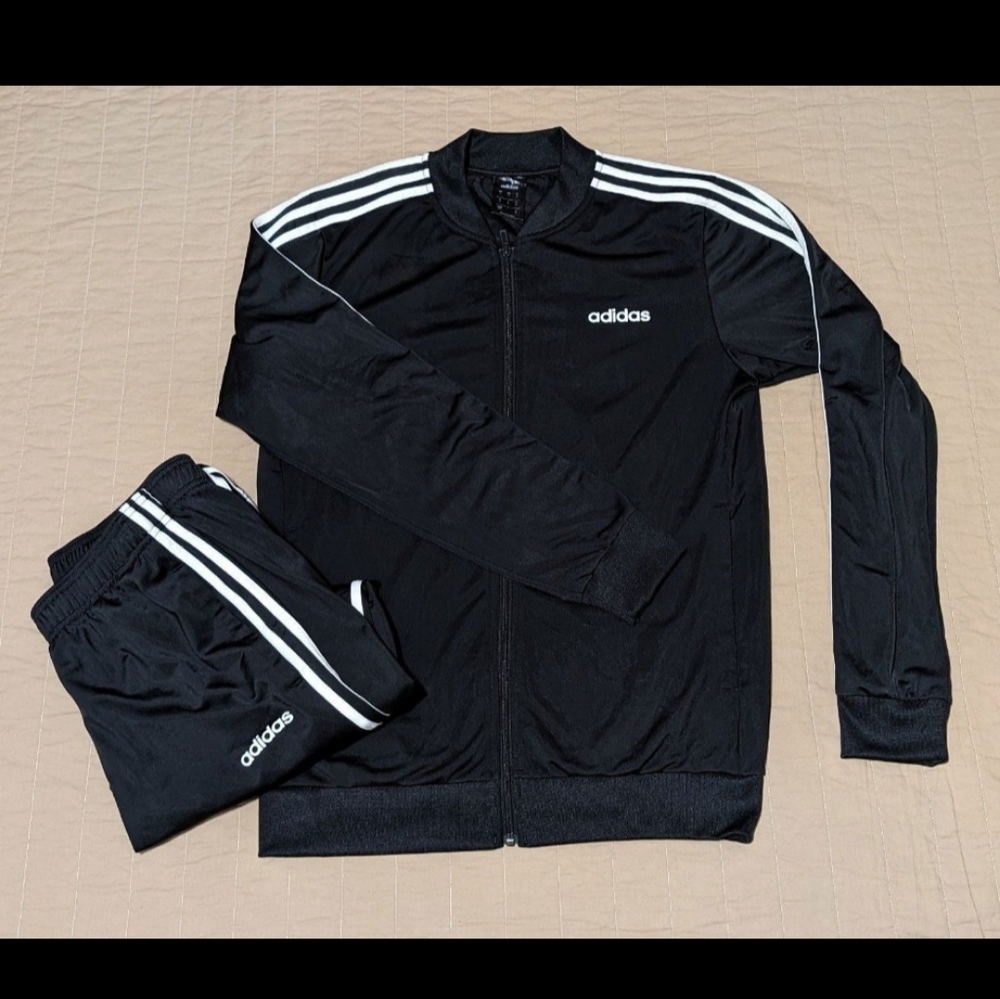 Adidas Track Suit Essentials 3 Stripes Tricot Jacket And Pants